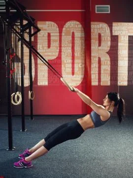 Crossfit workout on ring Stock Photos