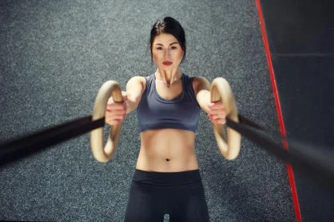 Crossfit workout on ring Stock Photos