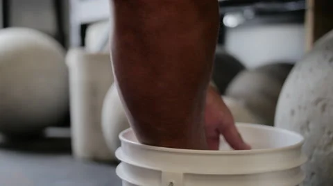 CrossFitter Chalks Hands Stock Footage 41265987