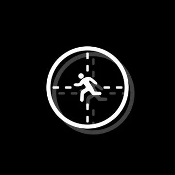 Crosshair icon flat Stock Illustration