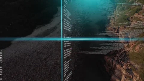 Crosshair pulsing initiating code column scanning inlet for tech mapping making Stock Footage 332428837