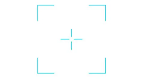 Crosshair Target Frame Overlay, Camera Focus UI Interface Element 스톡 일러스트