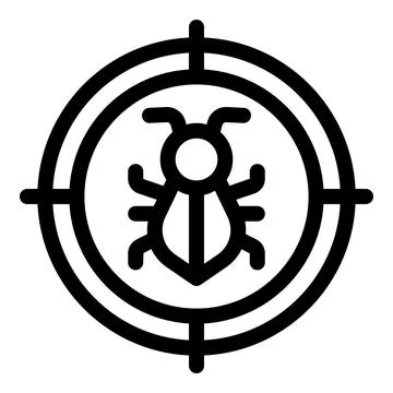 Crosshair targeting software bug showing debugging process Illustrazione stock
