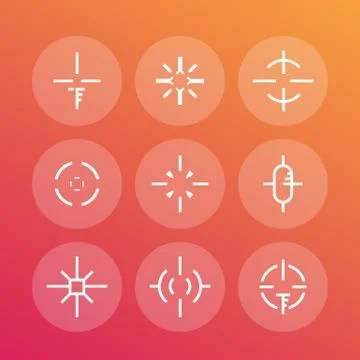 Crosshairs, elements for game design, different sights Stock Illustration