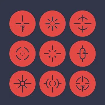 Crosshairs, elements for game design set 2 Stock Illustration