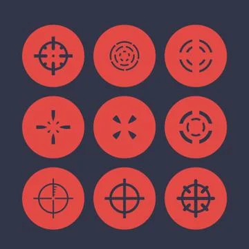 Crosshairs, elements for game design, vector illustration Stock Illustration