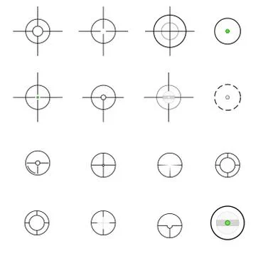 Crosshairs icons. Vector. Illustrazione stock