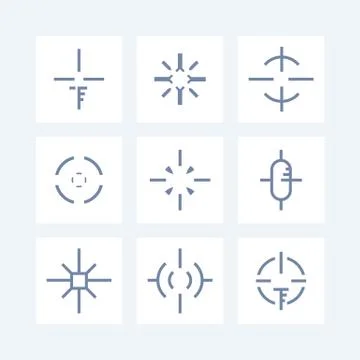 Crosshairs set 2 on white Stock Illustration