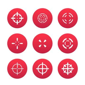 Crosshairs set, elements for game design over white, vector illustration 스톡 일러스트