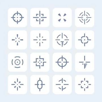 Crosshairs set, elements for interfaces and game design, different sights on  Stock Illustration