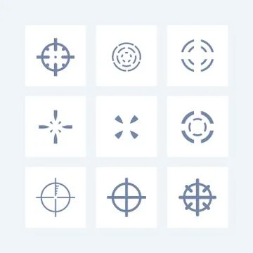 Crosshairs set on white Stock Illustration