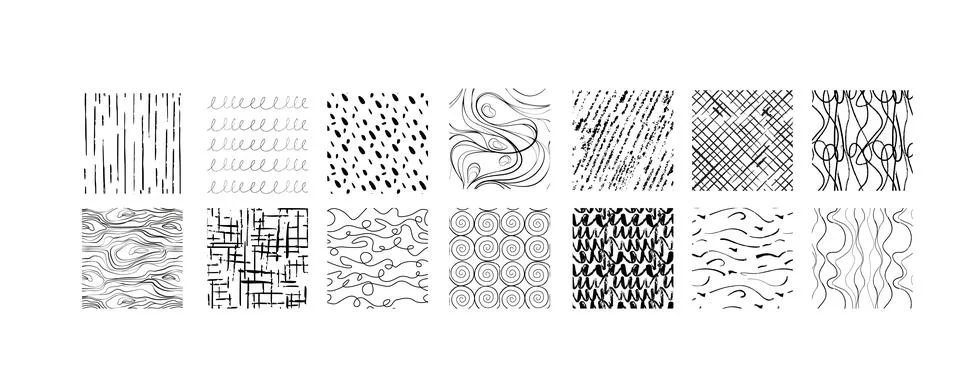 Crosshatch pattern, hand drawn hatch lines in seamless texture Stock Illustration