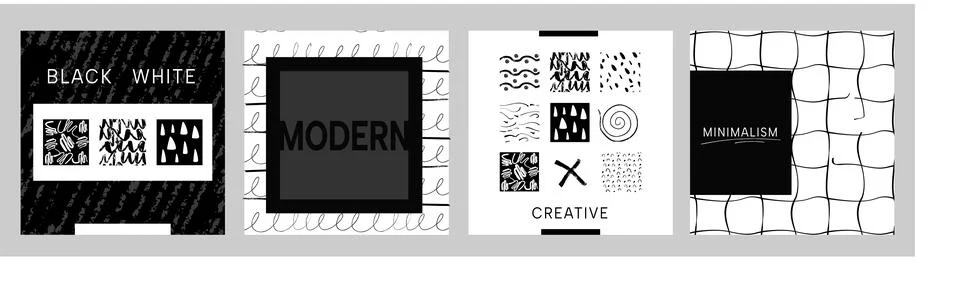 Crosshatch pattern posters, hand drawn hatch lines in seamless texture Stock Illustration