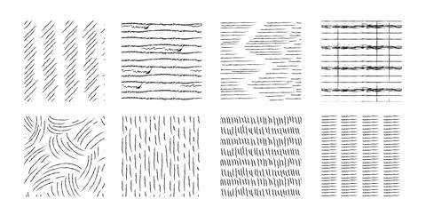 Crosshatch pattern swatches Illustrazione stock