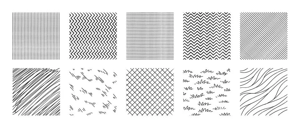 Crosshatch patterns collection 스톡 일러스트