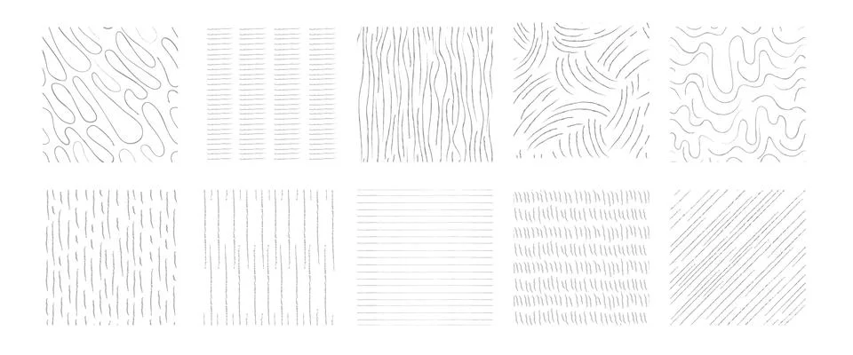 Crosshatch shape pattern set Stock Illustration