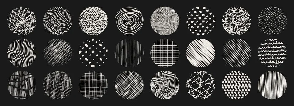 Crosshatch texture patterns set Illustration