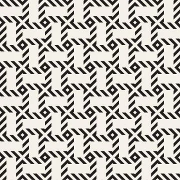 Crosshatch vector seamless geometric pattern. Crossed graphic rectangles ba.. イラスト素材