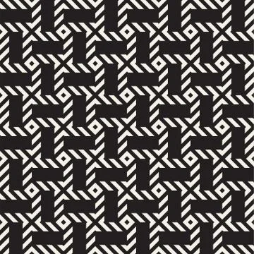 Crosshatch vector seamless geometric pattern. Crossed graphic rectangles ba.. イラスト素材