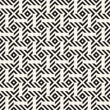 Crosshatch vector seamless geometric pattern. Crossed graphic rectangles back Illustrazione stock