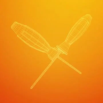 Crosshead screwdriver wireframe vector Illustrazione stock