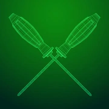 Crosshead screwdriver wireframe vector Stock Illustration