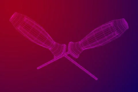 Crosshead screwdriver wireframe vector Stock Illustration