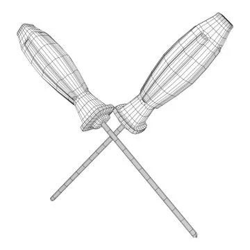 Crosshead screwdriver wireframe vector Stock Illustration