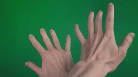  crossing arms gesturing no over green background Stock Footage 188497837