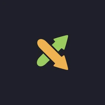 Crossing arrow computer symbol Illustrazione stock