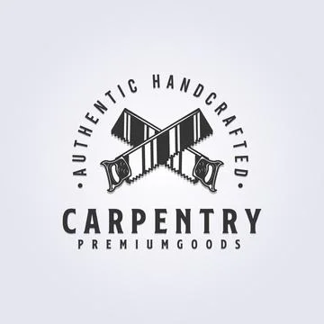 Crossing back saw tool for carpenter logo vector illustration design Stock Illustration