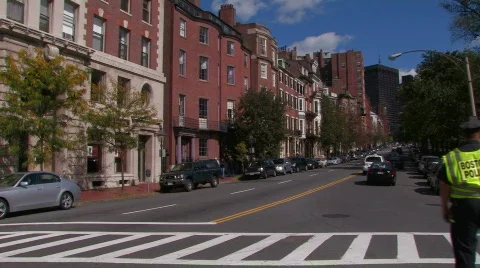 Crossing Beacon Street Stock Footage 270260