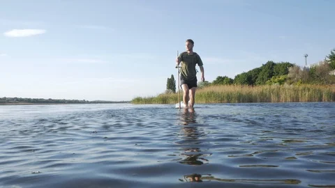 Crossing a big river Stock Footage 91603944