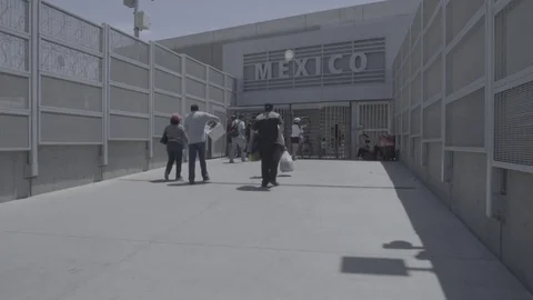 Crossing The Border Into Tijuana, Mexico Stock Footage 100567968