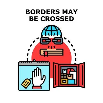 Crossing borders concept accessing information and global trade 스톡 일러스트