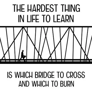Crossing the bridge life Stock Illustration