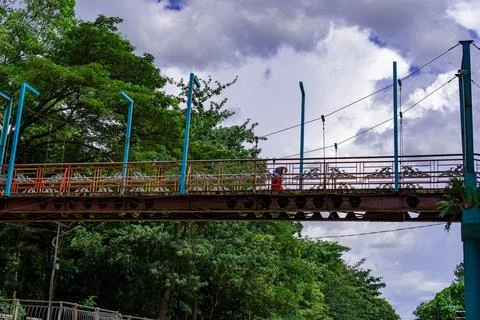 Crossing bridge Stock Photos