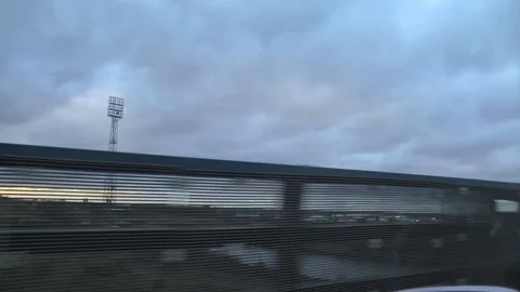 Crossing bridge from side window Stock Footage 104312282