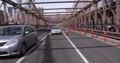Crossing the Brooklyn Bridge into Brooklyn Stock Footage 51239197