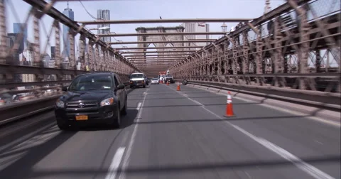 Crossing the Brooklyn Bridge into Brooklyn Stock Footage 51239213