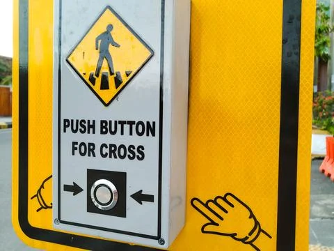 Crossing Button 1 Stock Photos