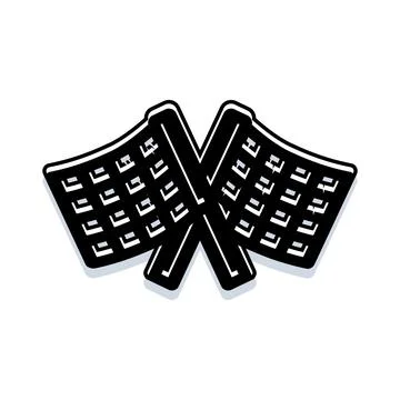 Crossing checkered flags symbolizing competition and success Stock Illustration