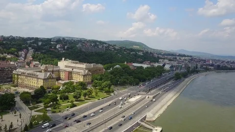 Crossing the Danube over to busy Buda in Budapest, Hungary Stock Footage 77109933