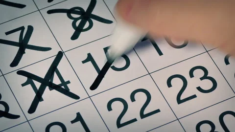 Crossing Off Days On Calendar Stock Footage 328352040