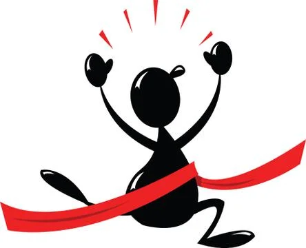 Crossing finish line Illustrazione stock