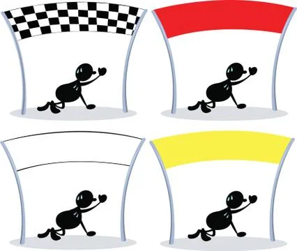 Crossing the finish lines Stock Illustration
