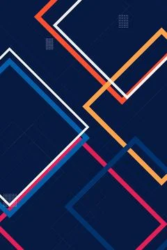 Crossing geometric arrow shapes with orange, pink, blue, and white highligh.. Stock Illustration