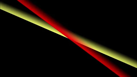 Crossing glowing light beam animation with red and yellow energy lines on black 動画素材 339130658