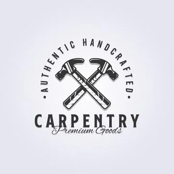 Crossing hammer logo, symbol vector illustration design Stock Illustration