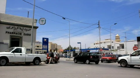 Crossing intersection in Sousse, Tunisia Stock Footage 772112
